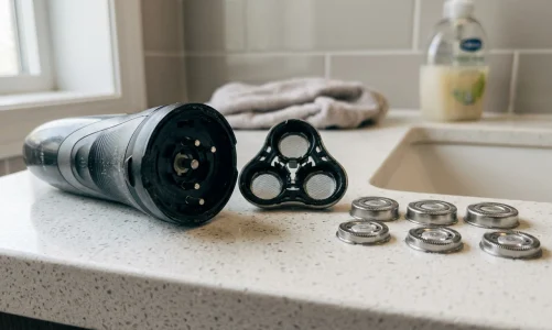 Detached round shaver heads and replacement blades