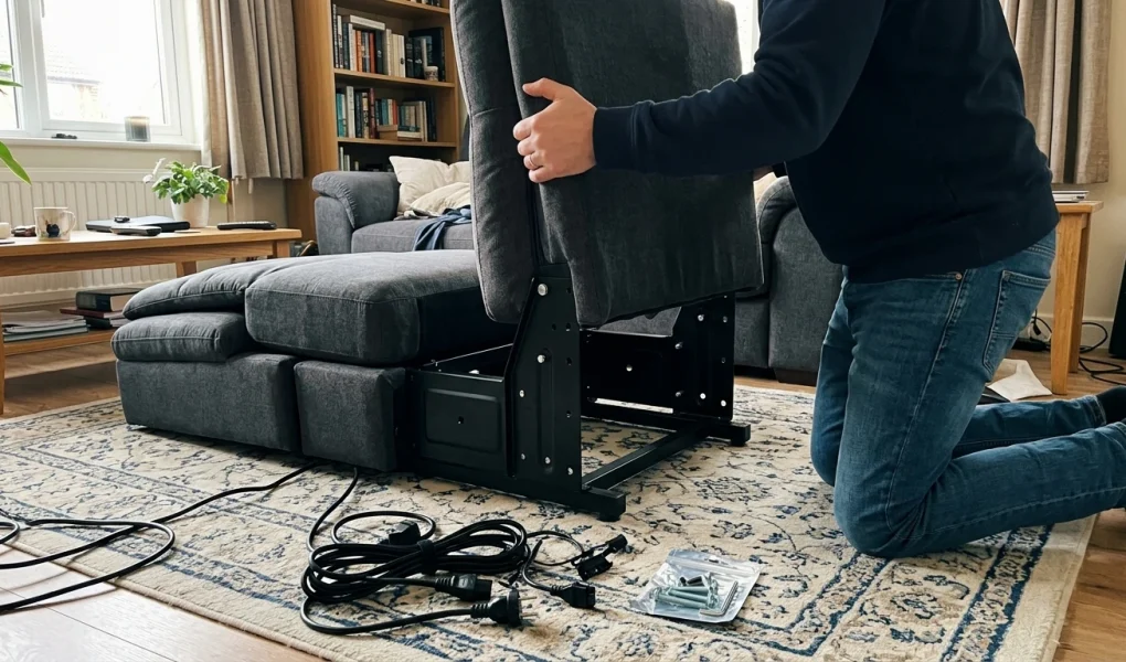 Manwah recliner backrest alignment and steel bracket assembly